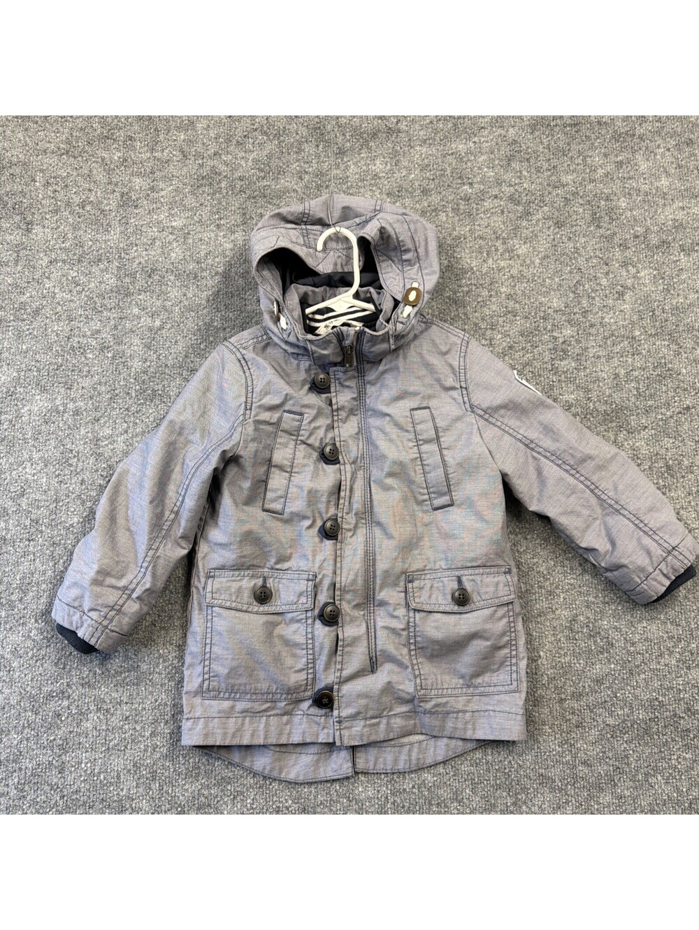 Boys H&M Navy Blue Jacket With Removable Vest Hooded Size 4